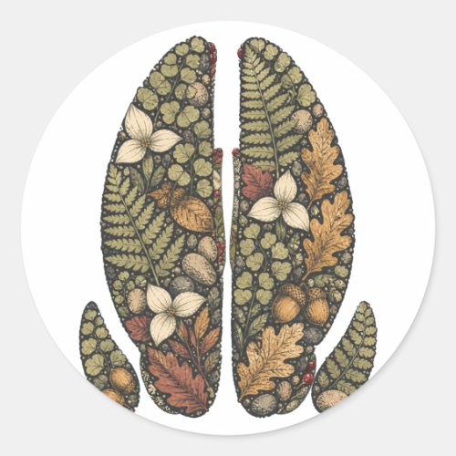 Botanical Deer Hoof Fern Woodland Nature Sticker
