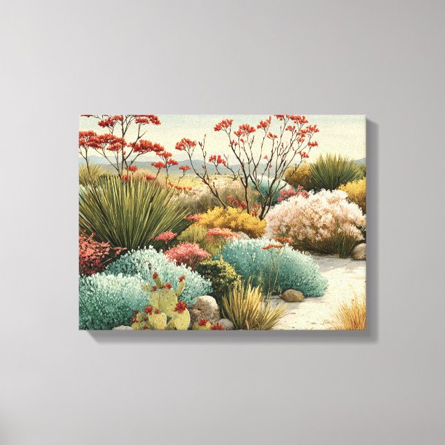 Botanical Desert Landscape Canvas Print (Front)