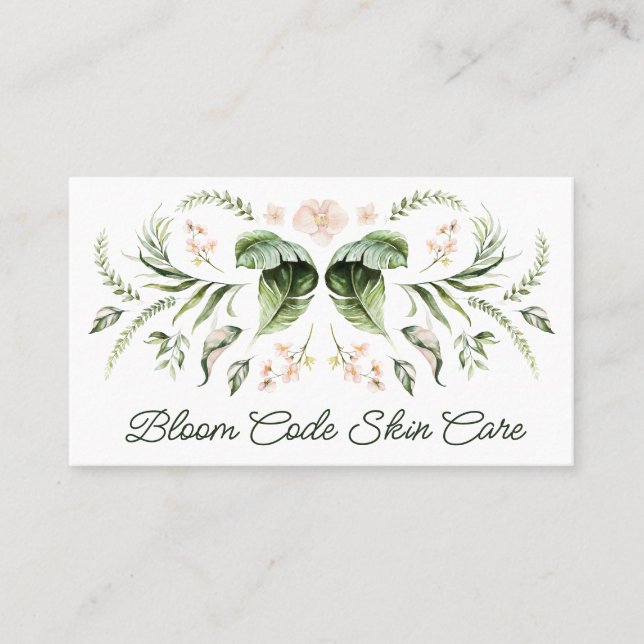 Botanical Design Skin Care Business Card (Front)