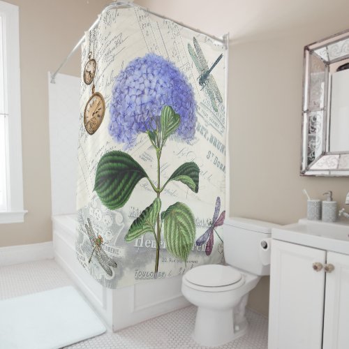 Botanical Dragonfly Shower Curtain