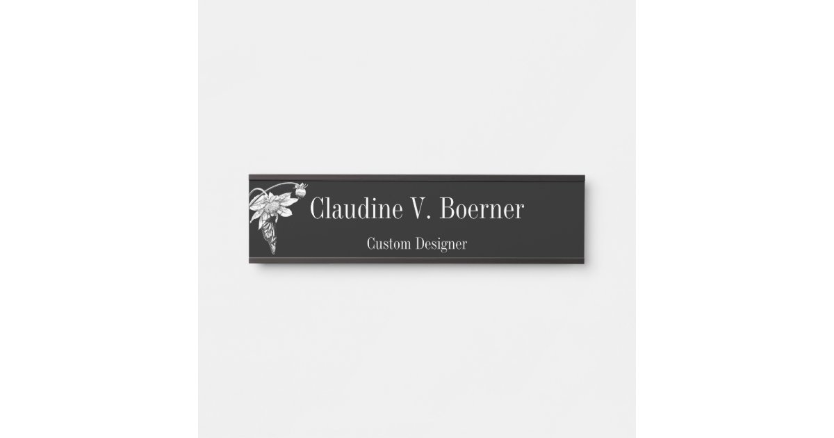 Botanical Drawing Hanging Wall Nameplate Zazzle Com