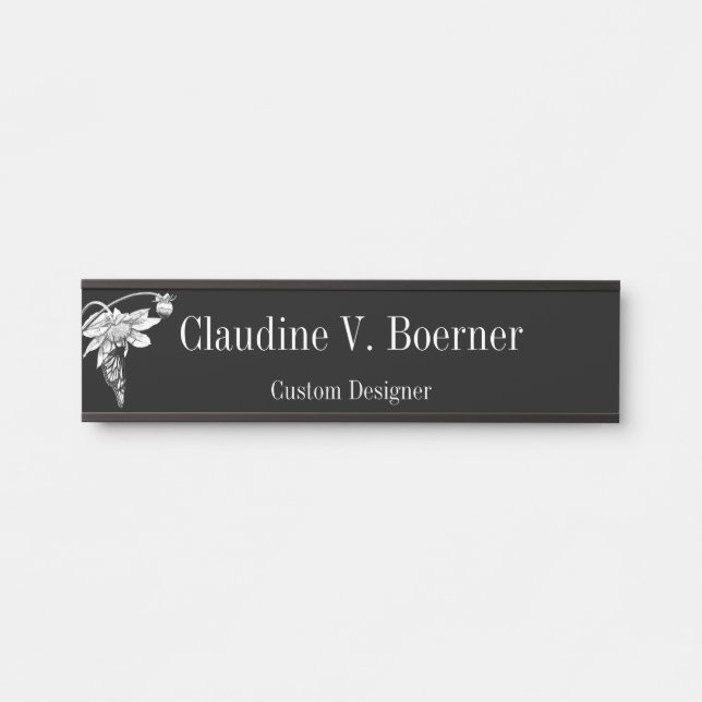 Botanical Drawing Hanging Wall Nameplate (Front)