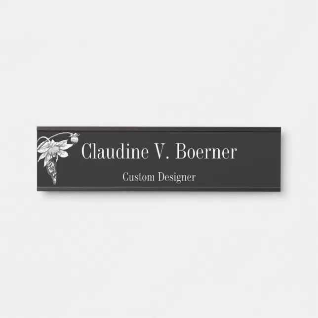 Botanical Drawing Hanging Wall Nameplate Zazzle