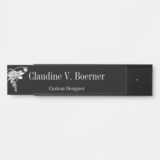 Botanical Drawing Hanging Wall Nameplate Zazzle
