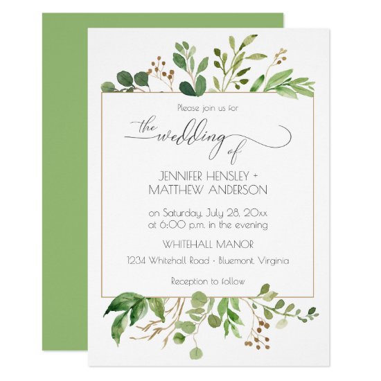 Botanical Dream Green and Golden Brown Leaves | Card