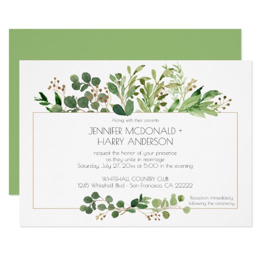 Botanical Dream Horizontal Wedding Invitations |