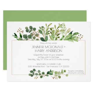 Horizontal Invitations Announcements Zazzle Botanical Dream Horizontal Wedding Invitations