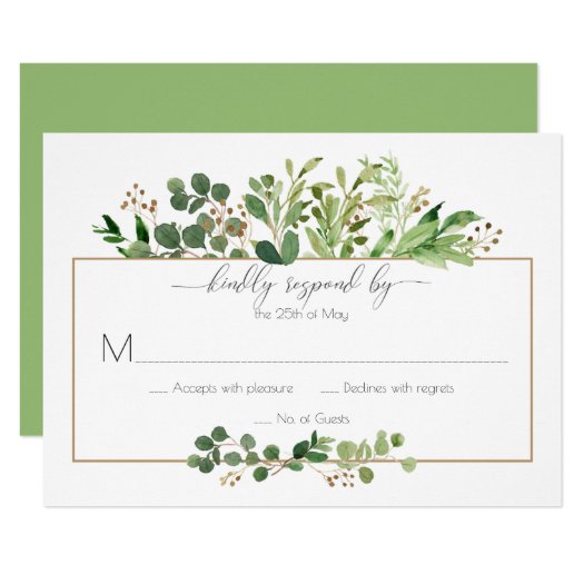 Botanical Dream Rustic Greenery RSVP | Card