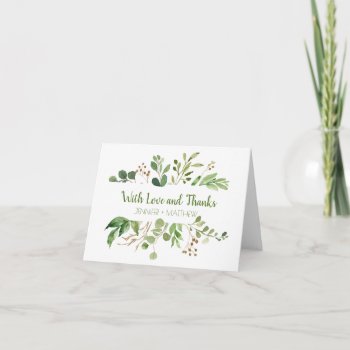 Botanical Dream Rustic Greenery Thank You Cards by dmboyce at Zazzle