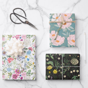 Botanical Dream Trio 3 Wrapping Paper Sheets