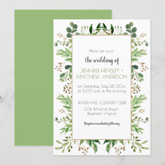 Botanical Dream Vertical Rustic Greenery Frame | Invitation