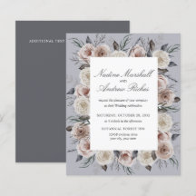 Botanical Dusty Rose Gray Goth Romantic Wedding