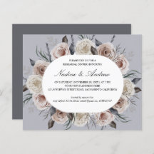 Botanical Dusty Rose Gray Wedding rehearsal dinner