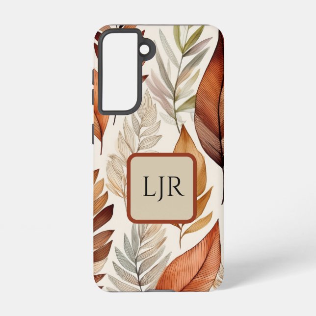 Botanical Earthy Brown and Sage Phone Case (Back)