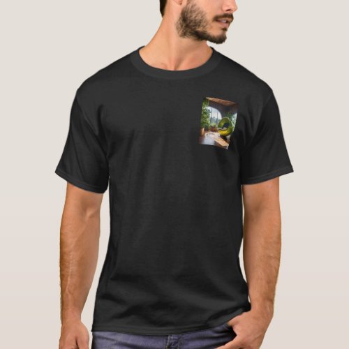 Botanical Elegance Basic Dark T_Shirt in Black