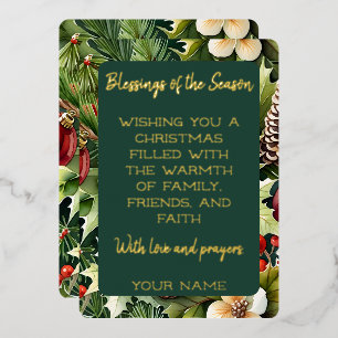 Botanical Elegance Christmas  Foil Holiday Card