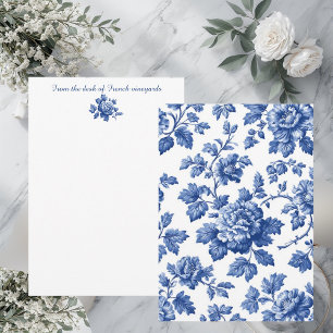 Botanical Elegance French Toile De Jouy Vintage Note Card