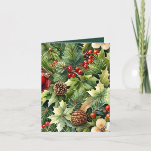 Botanical Elegance Inside Photo Christmas Card