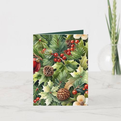 Botanical Elegance Inside Photo Christmas  Card