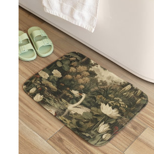Botanical Elegance – Swan in the Forest Bath Mat