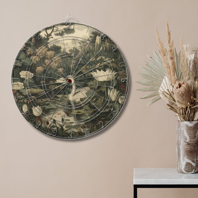 Botanical Elegance – Swan in the Forest Dart Board (Creator Uploaded)