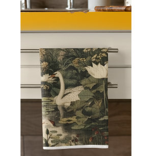 Botanical Elegance – Swan in the Forest Kitchen Towel
