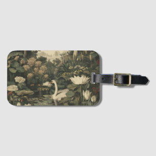 Botanical Elegance – Swan in the Forest Luggage Tag