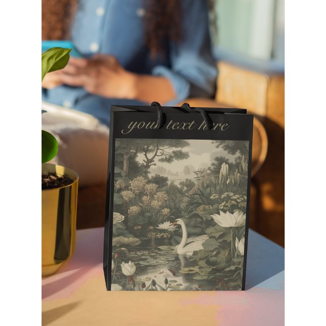 Botanical Elegance – Swan in the Forest Medium Gift Bag (Creator Uploaded)