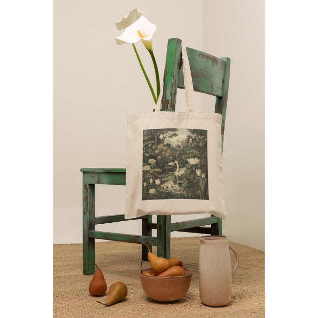 Botanical Elegance – Swan in the Forest Tote Bag (Creator Uploaded)