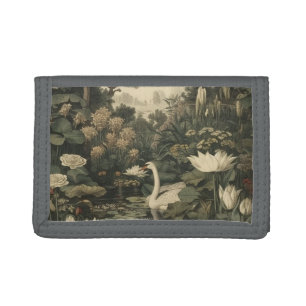 Botanical Elegance – Swan in the Forest Tri-fold Wallet