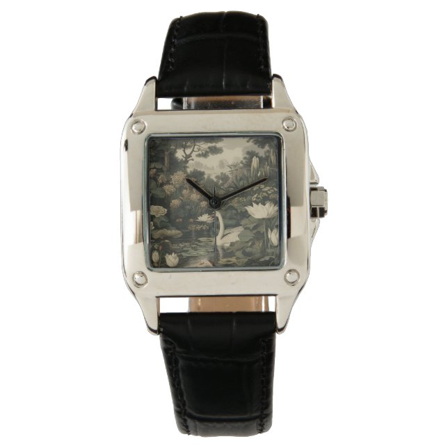 Botanical Elegance – Swan in the Forest Watch (Front)