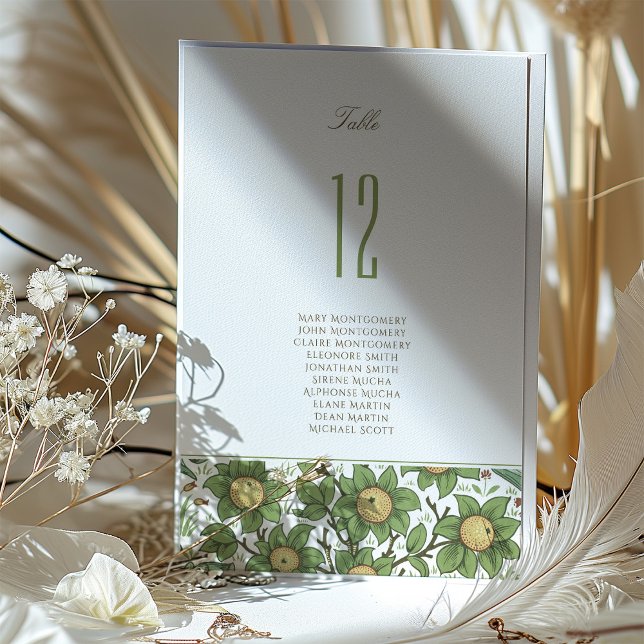 Botanical Elegance Table Number Card (Creator Uploaded)