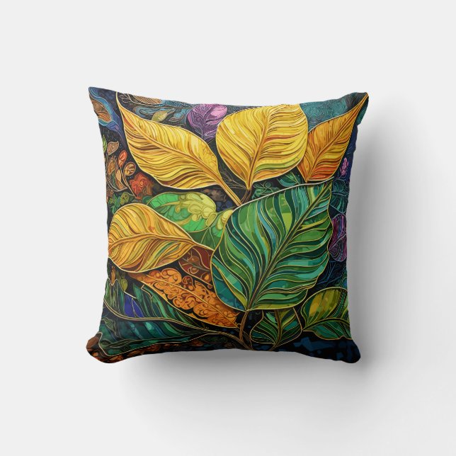 Botanical Elegance Throw Pillow (Front)