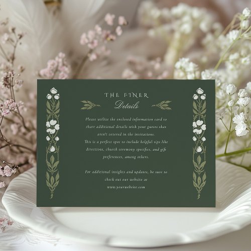Botanical Elegance Wedding Information Card