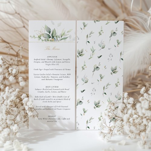 Botanical Elegance Wedding Menu Card