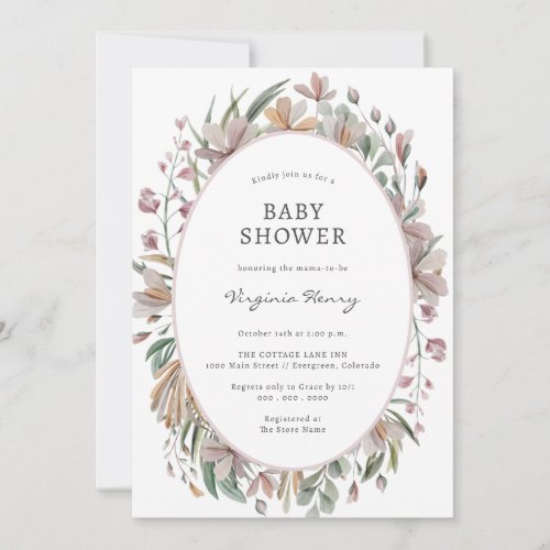 Botanical Elegant Baby Shower Invitation