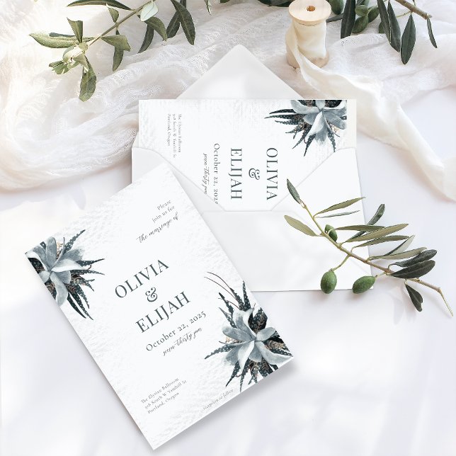 Botanical Elegant Blue  Invitation (Creator Uploaded)