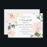 Botanical Elegant Floral 90th Birthday Invite<br><div class="desc">Botanical Elegant Floral 90th Birthday Party Invitation.

Beautiful Pink Flowers
Matching collection in Niche and Nest store

Design Courtesy of www.createthecut.com</div>