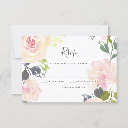 Botanical Elegant Floral All occasions RSVP Card