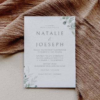 Botanical Elegant Greenery Modern Wedding Invitation