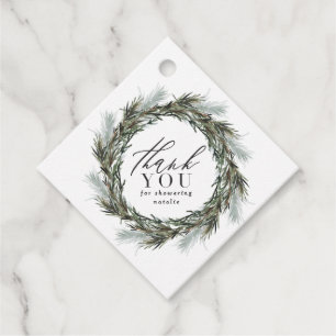 Botanical elegant modern baby shower thank you favor tags