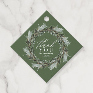 Botanical elegant modern baby shower thank you favor tags