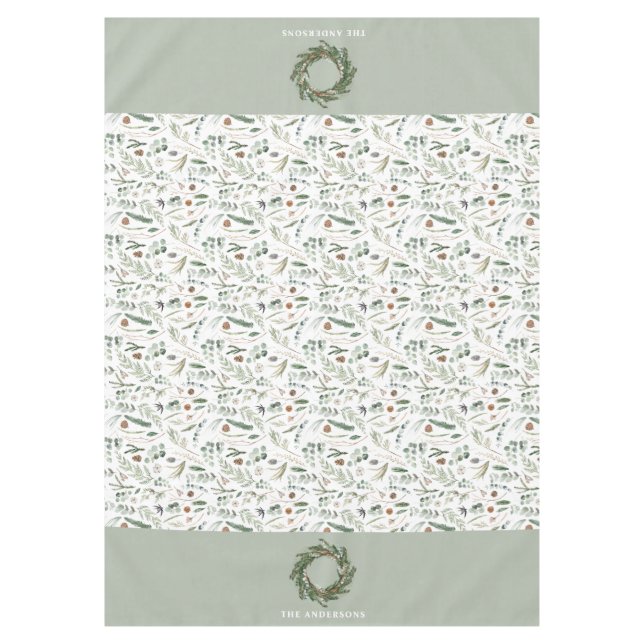  botanical elegant modern family gift decor tablecloth (Front)