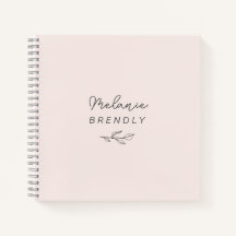 Botanical Elegant Modern Minimalist Pink Notebook