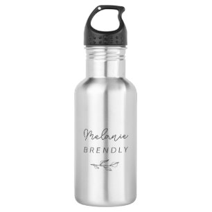 Botanical Elegant Modern Minimalist Stainless Steel Water Bottle