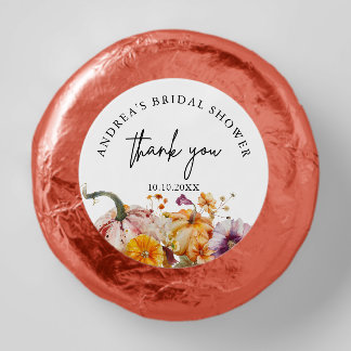 Botanical Elegant Pumpkins Bridal Shower Thank You Dipped Oreo Cookie Favors