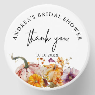 Botanical Elegant Pumpkins Bridal Shower Thank You Mini Candle Favors