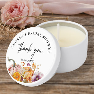 Botanical Elegant Pumpkins Bridal Shower Thank You Mini Candle Favors
