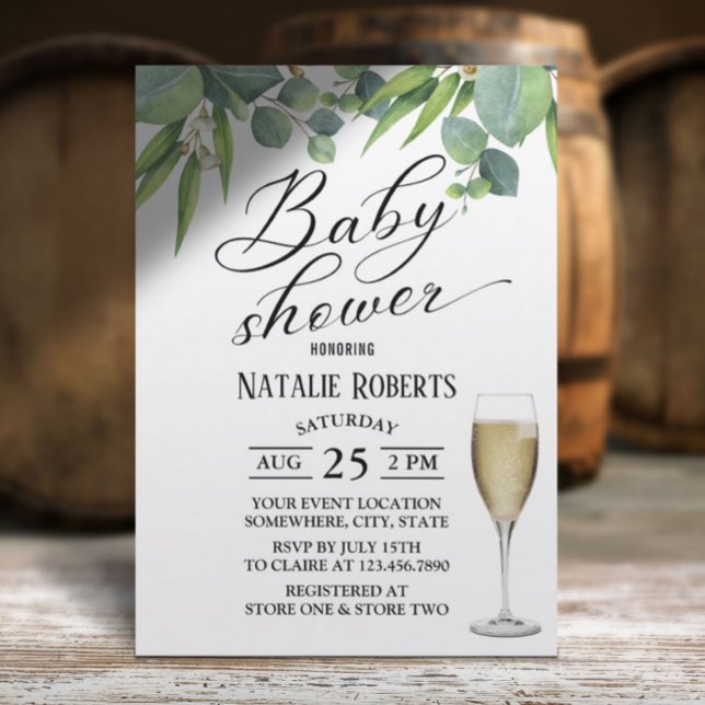 Botanical Elegant Typography Baby Shower Invitation (Creator Uploaded)