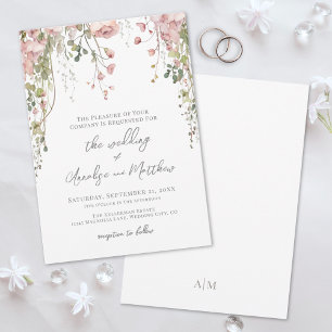Botanical Elegant Watercolor Wildflower Wedding Invitation